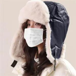 군밤털모자 여성 가죽 군밤 모자 1P 겨울 귀달이 항공 패션 보온