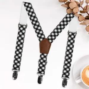 [콩심팥심]패턴 어린이 멜빵 블랙체크