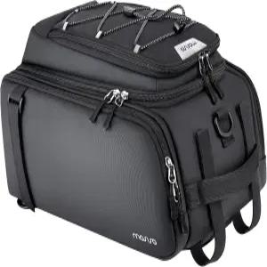 비 덮개가 있는 MOSISO 자전거 랙백 15L 방수 전기 리어백 트렁크백 백팩으로 변환 가능 출퇴근 여행