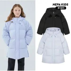 [롯데백화점]네파 리본이 귀여운 리본 롱 덕다운 자켓 KL82008