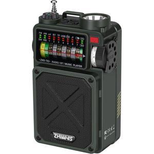 방지 라디오 태양열 ZHIWhIS FMAM단파와이드 FM USBC 크랭크 cr 대비 블루투스 핸드 알림 스마트폰 손전등 스피커 태양광 충전 호환 ZWS702 SOS