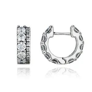 [브랜드 주얼리] 290058C01 더블 밴드 파베 후프 실버 귀걸이