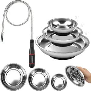 3인치 4인치 6인치 마그네틱 부품 트레이 자석 유연 스프링 스틱 못 나사 및 금속 파편 작업장 차고용 회수