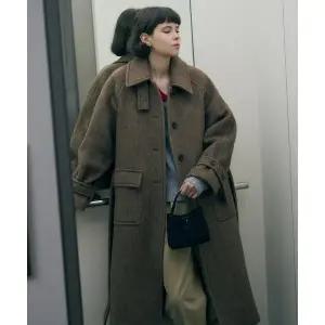 [드로우핏 우먼](신세계 사우스시티)래빗 앙고라 울 발마칸 롱 코트 [3COLOR]