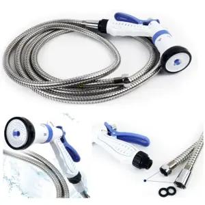 SSZ 국산 욕실 화장실 청소용 샤워기타입 스텐호스 세트 식당용 꼬임방지 실내용 베란다 세차용