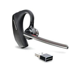 Plantronics - Voyager 5200 UC (폴리) 블루투스 싱글 이어 (모노럴) 헤드셋 USB-A 호환 PC 및/또는 Mac에 연결 팀, 줌 등과 노이즈 캔슬링