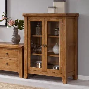 [마루엔개비] 우리목 유리장식장 80 원목가구