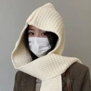 여성 겨울 후드 니트 머플러 케이프 바라클라바 목도리 머플러 목도리 울 남자 패딩 여자 귀도리