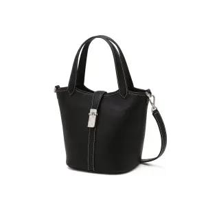 닥스 DCBA6E154BK [CLA] 블랙 소가죽 체크 장식 포인트 토트백 S