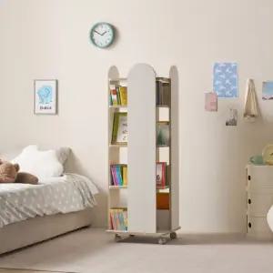 뉴뉴 라운드 4단 회전 책장 바퀴형)