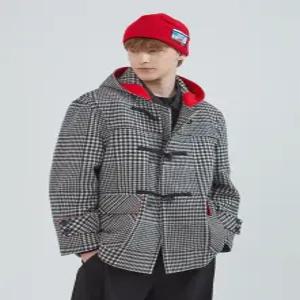 [컴스페이스]울 블렌드 더플 숏코트_체크