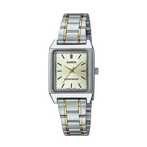 [신세계라이브쇼핑]카시오 LTP-V007SG-9E 여성 스퀘어 아날로그 메탈 손목 시계