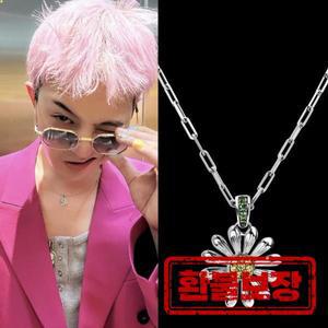 S925 스털링 실버 GD 관지롱 동일 목걸이 체코 홈 스몰 데이지 쇄골 체인 남녀 공용 동일 스타일 라이트 럭