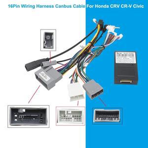 자동차 16Pin 배선 하네스 어댑터 Canbus 박스 디코더 혼다 CRV Civic HD-RZ-56 용 라디오 전원 케이블