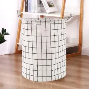 세탁용 빨래바구니 화이트 수거함 편리한 세탁바구니 주끔 수납함 (WFK7P47)