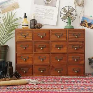 빈티지 우드 미니 약장 나무 소품 쇼케이스 원목 수납장