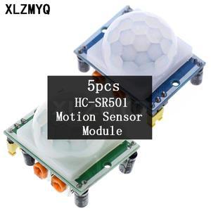 HC-SR501 모션 센서 모듈 SR501, IR 초전기 적외선 아두이노 DIY 키트용 조정, 로트당 5 개