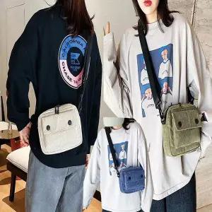 숄더백 코듀로이 어깨끈 캐주얼 미니 가방 크로스백