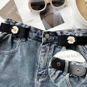 데일리 여성 데이지 벨트 플라워 여성 똑딱이 벨트 밴딩 허리띠
