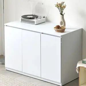 폭깊은 수납장 1200x590x800 낮은 선반장 이불장 도어형 화이트 핸들리스