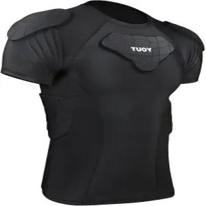 축구 야구 소프트볼 럭비 농구용 DGXINJUN 남성 패딩 가슴 갈비 보호대 조끼 4패드 셔츠