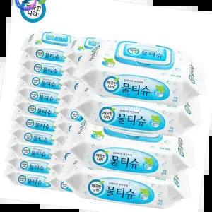 위생 깨끗한나라 페퍼민트 물티슈캡형 60매 24팩