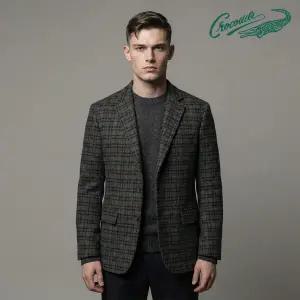 [TAG가 330 000] 크로커다일 남성 울혼방 체크 클래식 블레이저