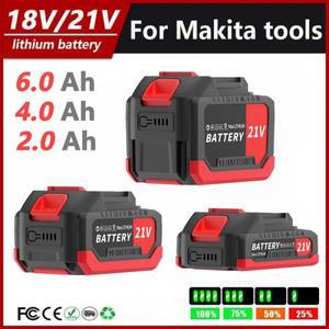 2.0Ah 4.0Ah 6.0Ah 고용량 18V 21V 충전식 리튬 이온 배터리 LED 전원 표시기 포함 마키타 전동 공구용
