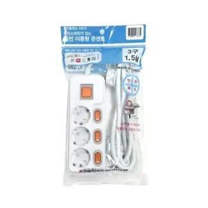 고품질 현대 멀티탭 개별 3구 1.5M HMP-32L 개(1개입) (WFKGAGF)