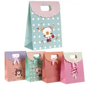 손잡이 구디백 답례품 선물 포장 기프트 봉투 쿠키 간식 유치원 어린이집 생일 단체 4개