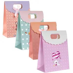 귀여운 선물상자 기프트백 페이퍼백 답례품 포장 종이 봉투 각대봉투 유치원 구디백 4개