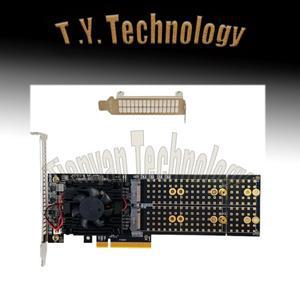 PLX8747 IT 모드 비 기능을 갖춘 PCIe 3.0 x8 - 4x M.2 NVMe 솔리드 스테이트 드라이브 어댑터