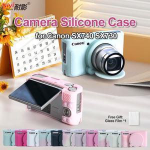 카메라 실리콘 케이스 캐논 SX740 커버 보호대 전체 방수 가방 유리 필름 캡 포함