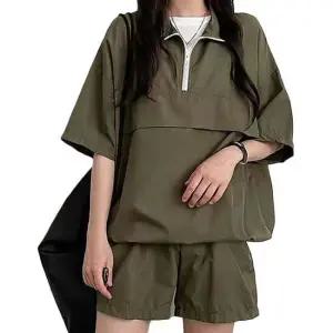 여자 아노락 반팔 홈웨어 셋업 여성홈웨어