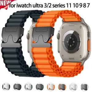 애플 워치 시리즈 11 10 46mm 42mm 울트라 3/2 49mm용 나일론 스트랩 통기성 손목밴드 아이워치 9 8 7 6 5