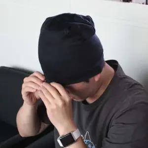 탈모모자 항암 암환자 두겹 비니모자 블랙