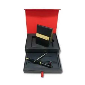 지갑선물세트 SwissWagner 소가죽 머니클립24K도금+CEO볼펜 세트 소가죽지갑