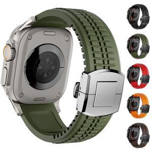 애플 호환 워치 울트라 2/1 49mm  10 9 8 7  아이워치 6 5 4 3 42mm용 실리콘 스포츠 스트랩/러버 밴드