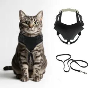 A1 홈 컬렉션 탈출 방지 고양이 하네스 및 목줄 부드러운 조절 가능한 조끼 편안한 메쉬 긴 스트립 간편한