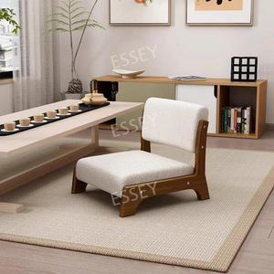 일본식 좌식의자 등받이 팔걸이X 횟집 다다미 린넨 가로확장 내추럴 접이식 가죽 의자