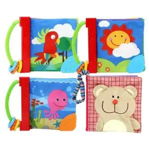 영아 감각발달 부드러운 헝겊책 4종 세트 백일상소품 아기100일 아이돌선물 육아용품