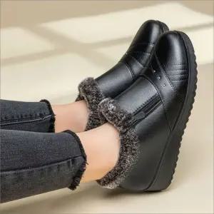 BUyuS 방한 신발 털로퍼 여자털신 블랙 털부츠 겨울  buyus 굿딜 브이숍 illo001