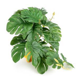 테라리움을 위한 필홈 파충류 식물, 볼 파이썬 탱크 액세서리, 양서류 서식지 장식 도마뱀 카멜레온 거북이를 수염 용 - 가짜 몬스테라