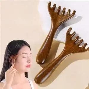 두피 얼굴 마사지기 나무 괄사 지압 도구 마사지 우드