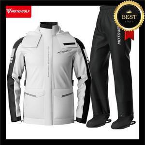모토울프 반사 오토바이 레인 재킷 방수 사이클링 하이킹 경량 통근 남성용