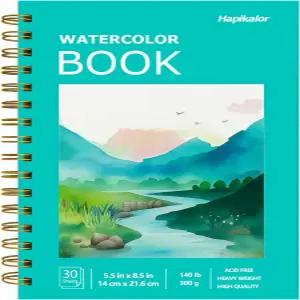 수채화 종이 패드 5.5 x8.5 140파운드/300gsm 예술가 그림 그리기 종이책 미술 용품 물감 세트 스케치북