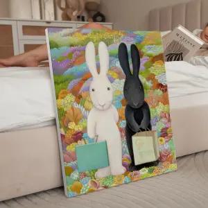 행복토끼 일러스트 카페 아이방 인테리어 그림 23종 01다복토끼 캔버스액자 31x41cm