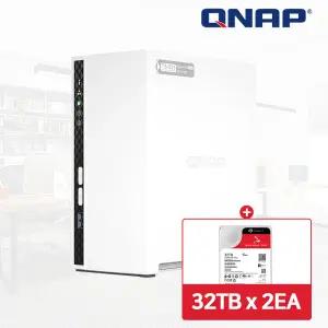 QNAP TS-233-KR NAS 2베이 아이언울프 64TB [32TBx2] HDD 포함