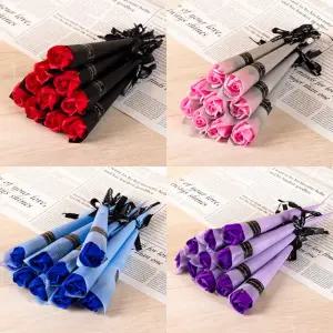 단체선물 장미한송이10p 조화 비누꽃한송이 프로포즈 향기 기념일 이벤트 답례품