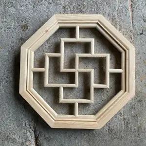 팔각 창살 나무 문창살 원형 소품 한옥 A 창문장식 장식